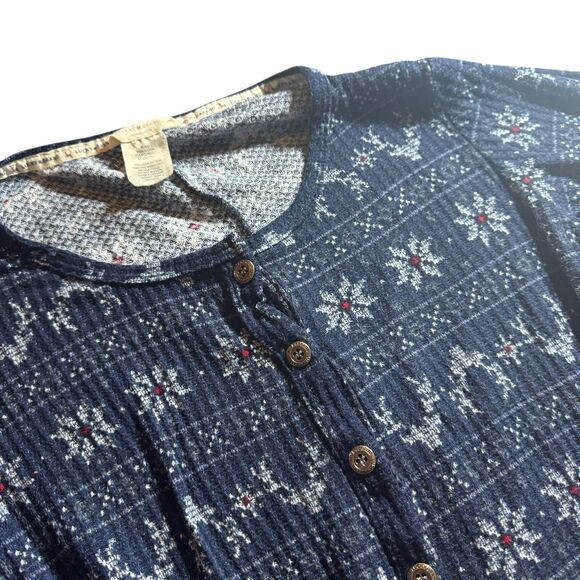 LUCKY BRAND FAIR ISLE DEER VASE LAYER WAFFLE KNIT ONE PIECE SIZE XL - Picture 3 of 5